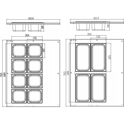 MAXIMA 67L Kühlaufsatzvitrine-Kühlbuffet