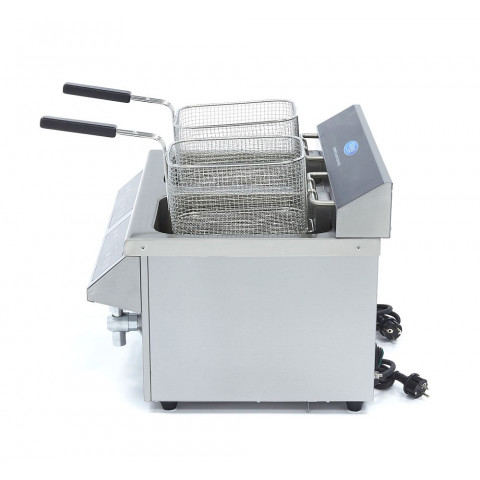 MAXIMA 2x8 Liter Induktions-Fritteuse mit Fettablasshahn
