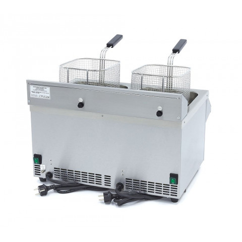 MAXIMA 2x8 Liter Induktions-Fritteuse mit Fettablasshahn
