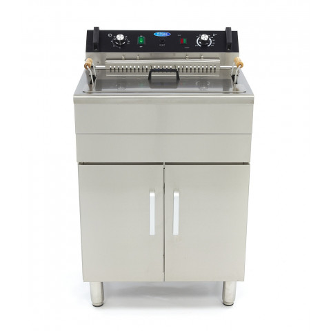 MAXIMA 30 Liter Tisch-Friteuse mit Fettablasshahn und Schrank