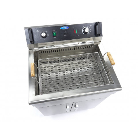 MAXIMA 30 Liter Tisch-Friteuse mit Fettablasshahn und Schrank