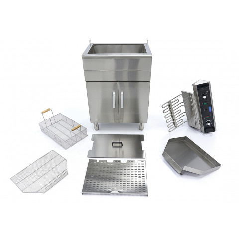 MAXIMA 30 Liter Tisch-Friteuse mit Fettablasshahn und Schrank