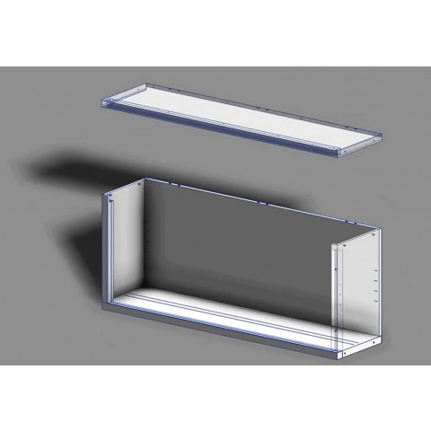 GAMMO Edelstahl Wandhängeschrank- mit Schiebetüren - 1200x400x670mm