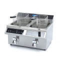 MAXIMA 2x8 Liter Induktions-Fritteuse mit Fettablasshahn