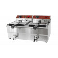 GAMMO elektrische Doppel Friteuse mit Fettablasshahn 10+10 Liter